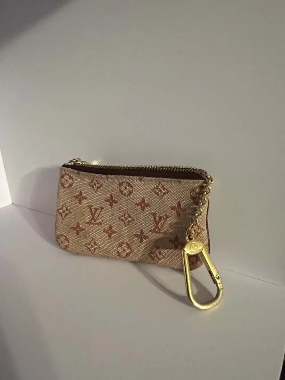 Louis Vuitton Monogram Mini Lin Pochette Cles Key Pouch
